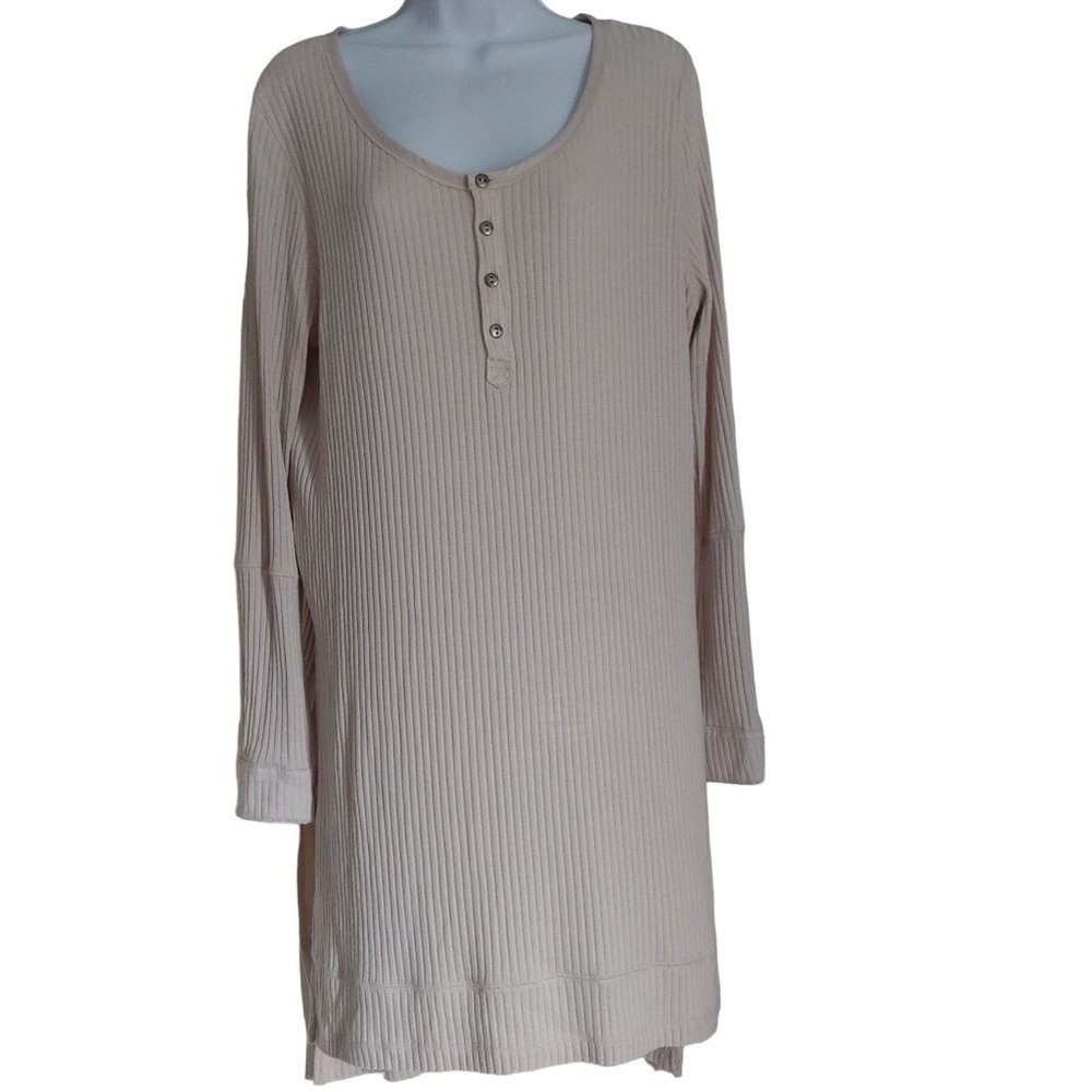 We The Free Free People Soft Cozy Cream Long Sleeve Lightweight Sweater Dress M